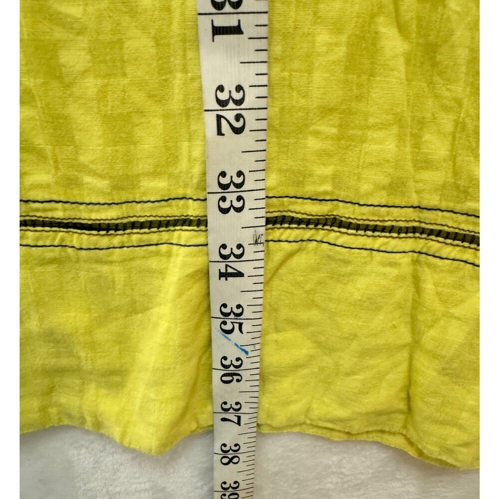 Mii Aux Cyclades Mini Dress Womens O/S Yellow Navy Woven Cotton Oversized Boho - Picture 14 of 16